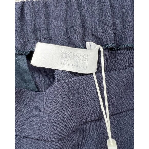 Hugo Boss Tahwena Womens Navy Blue Slim Fit Trousers Pull-On Dress Pants Size 8 - Picture 8 of 16